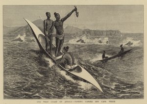Die Westküste Afrikas, Fischerkanus vor Kap Verde von Charles Edwin Fripp